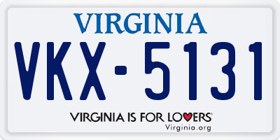 VA license plate VKX5131