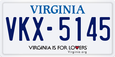VA license plate VKX5145