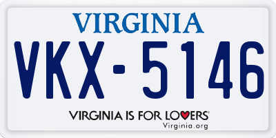 VA license plate VKX5146