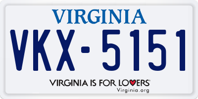 VA license plate VKX5151