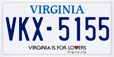VA license plate VKX5155