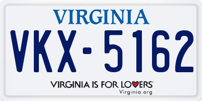 VA license plate VKX5162