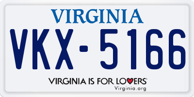 VA license plate VKX5166