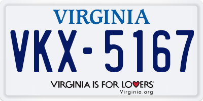 VA license plate VKX5167