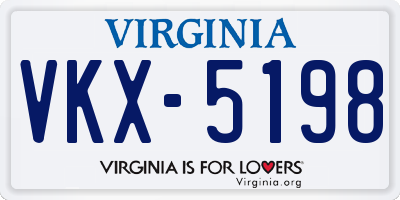 VA license plate VKX5198