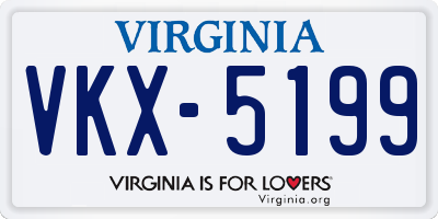 VA license plate VKX5199