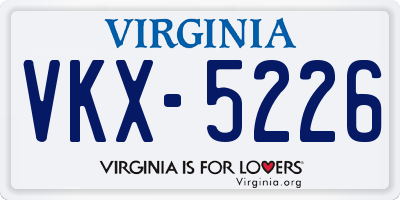 VA license plate VKX5226