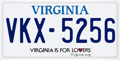 VA license plate VKX5256