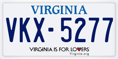 VA license plate VKX5277
