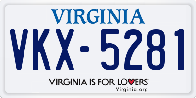VA license plate VKX5281