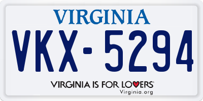 VA license plate VKX5294