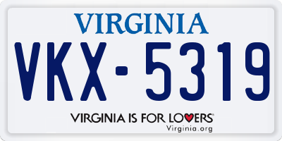 VA license plate VKX5319