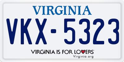 VA license plate VKX5323