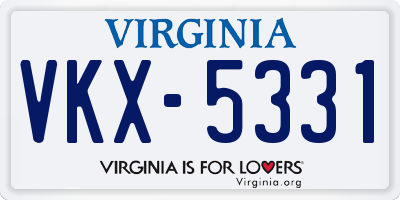 VA license plate VKX5331