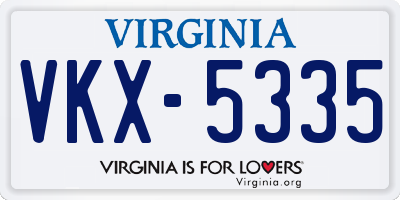VA license plate VKX5335