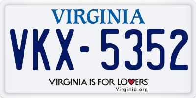 VA license plate VKX5352