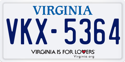 VA license plate VKX5364
