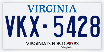 VA license plate VKX5428