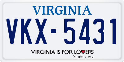 VA license plate VKX5431