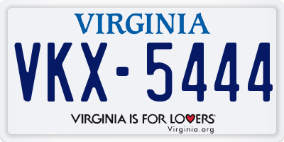 VA license plate VKX5444