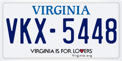 VA license plate VKX5448