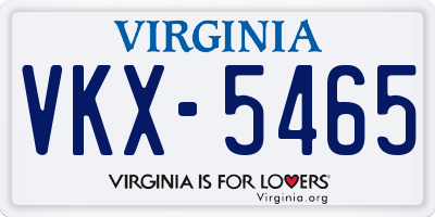 VA license plate VKX5465