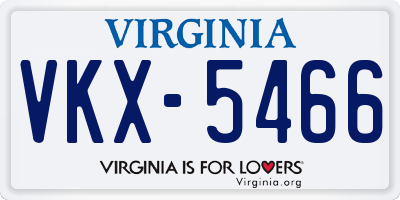 VA license plate VKX5466