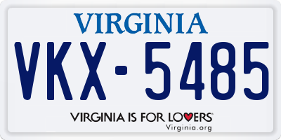 VA license plate VKX5485