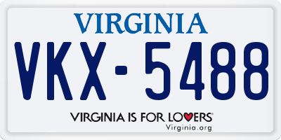 VA license plate VKX5488
