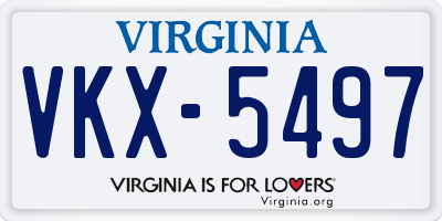 VA license plate VKX5497