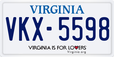 VA license plate VKX5598