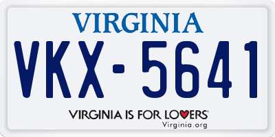 VA license plate VKX5641