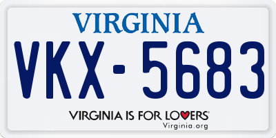 VA license plate VKX5683