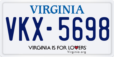 VA license plate VKX5698