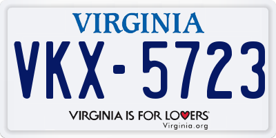 VA license plate VKX5723