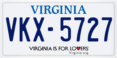 VA license plate VKX5727