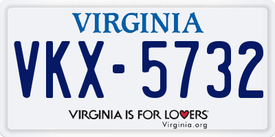 VA license plate VKX5732