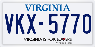 VA license plate VKX5770