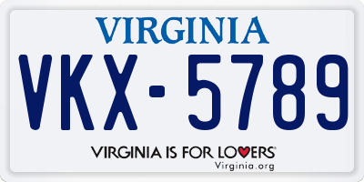 VA license plate VKX5789