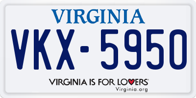 VA license plate VKX5950