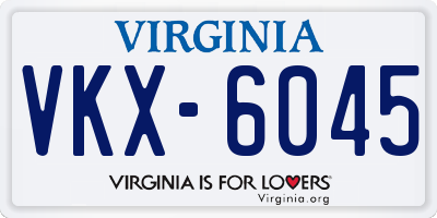 VA license plate VKX6045