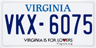 VA license plate VKX6075