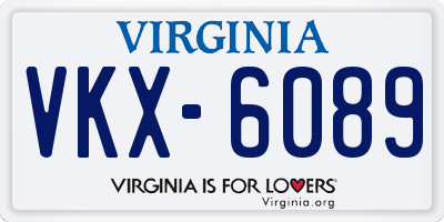 VA license plate VKX6089