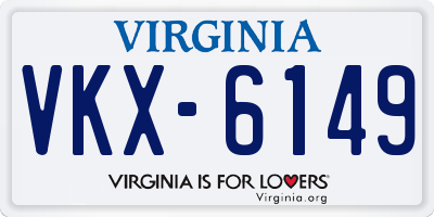 VA license plate VKX6149