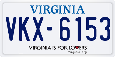 VA license plate VKX6153