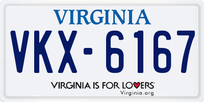 VA license plate VKX6167
