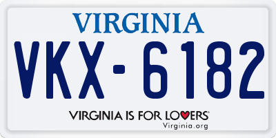 VA license plate VKX6182