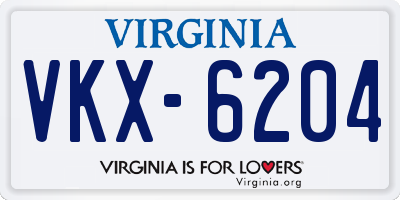 VA license plate VKX6204