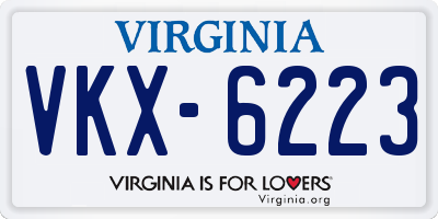 VA license plate VKX6223