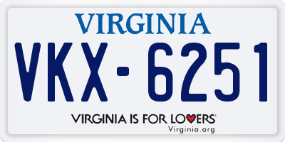 VA license plate VKX6251